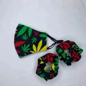 Handmade Unisex Rasta mask and scrunchie